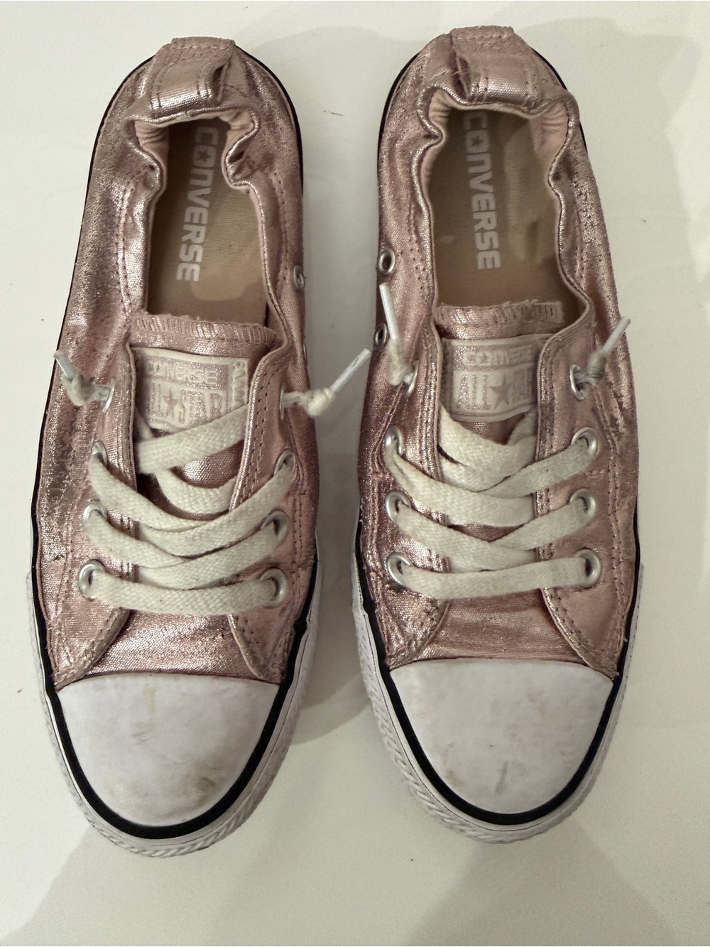 Converse Women’s Metallic Pink Low-Top Slip-On Sneakers